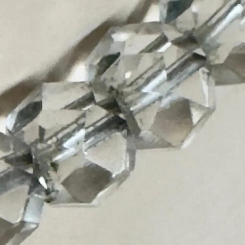 14” Faceted Crystal Beaded Necklace Choker Vintage 1940s Flowergirl
